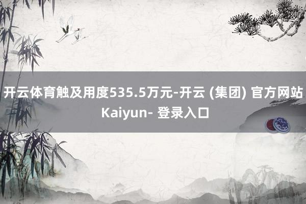 开云体育触及用度535.5万元-开云 (集团) 官方网站 Kaiyun- 登录入口