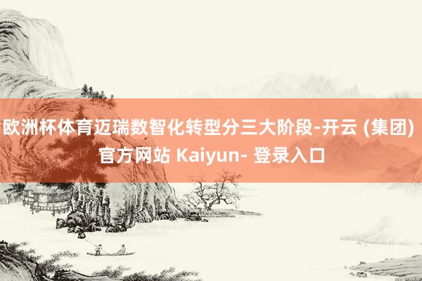 欧洲杯体育迈瑞数智化转型分三大阶段-开云 (集团) 官方网站 Kaiyun- 登录入口