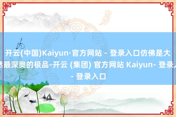 开云(中国)Kaiyun·官方网站 - 登录入口仿佛是大天然最深奥的极品-开云 (集团) 官方网站 Kaiyun- 登录入口