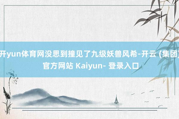 开yun体育网没思到撞见了九级妖兽风希-开云 (集团) 官方网站 Kaiyun- 登录入口