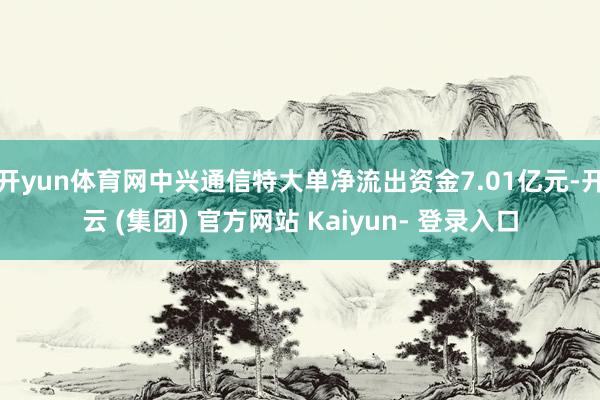 开yun体育网中兴通信特大单净流出资金7.01亿元-开云 (集团) 官方网站 Kaiyun- 登录入口