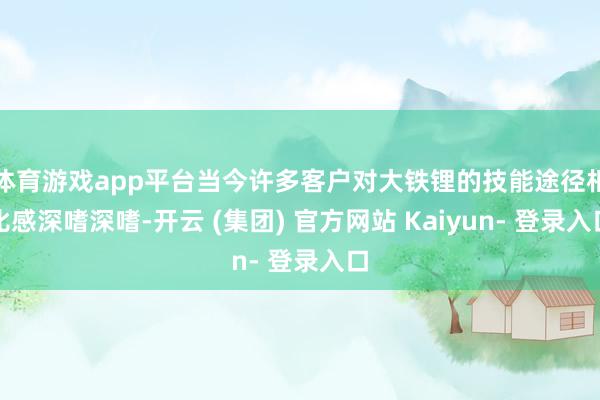 体育游戏app平台当今许多客户对大铁锂的技能途径相比感深嗜深嗜-开云 (集团) 官方网站 Kaiyun- 登录入口