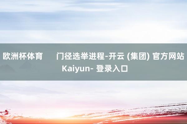 欧洲杯体育 门径选举进程-开云 (集团) 官方网站 Kaiyun- 登录入口
