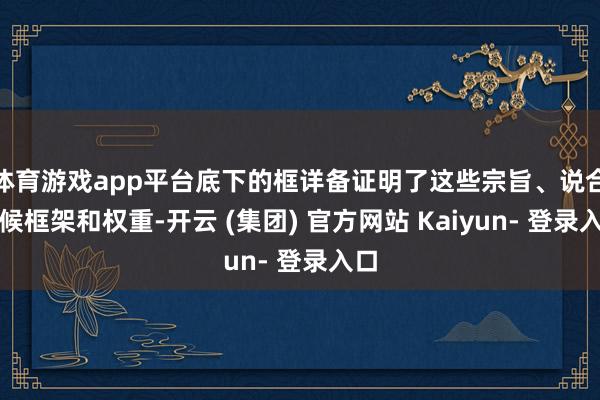 体育游戏app平台底下的框详备证明了这些宗旨、说合时候框架和权重-开云 (集团) 官方网站 Kaiyun- 登录入口