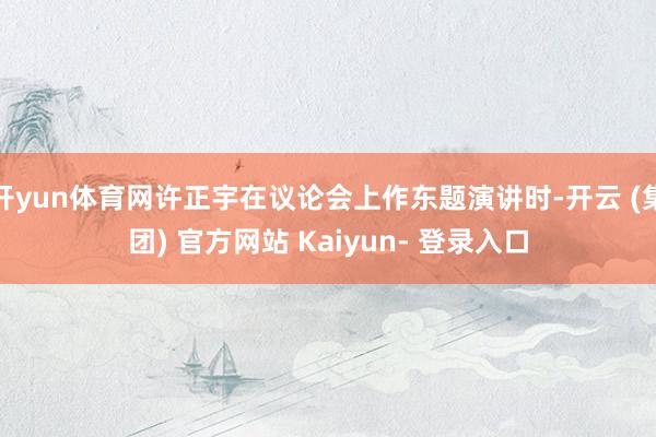 开yun体育网许正宇在议论会上作东题演讲时-开云 (集团) 官方网站 Kaiyun- 登录入口