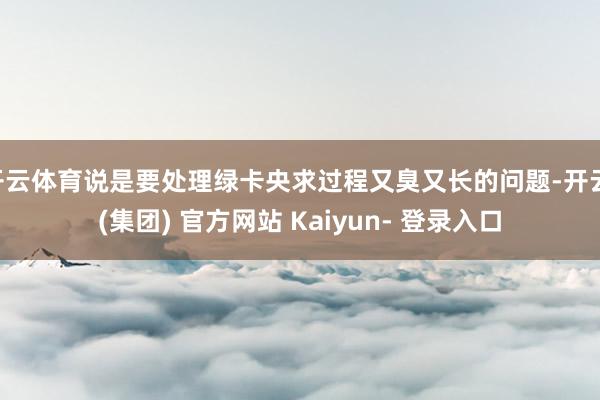 开云体育说是要处理绿卡央求过程又臭又长的问题-开云 (集团) 官方网站 Kaiyun- 登录入口