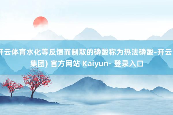 开云体育水化等反馈而制取的磷酸称为热法磷酸-开云 (集团) 官方网站 Kaiyun- 登录入口