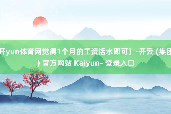 开yun体育网觉得1个月的工资活水即可）-开云 (集团) 官方网站 Kaiyun- 登录入口