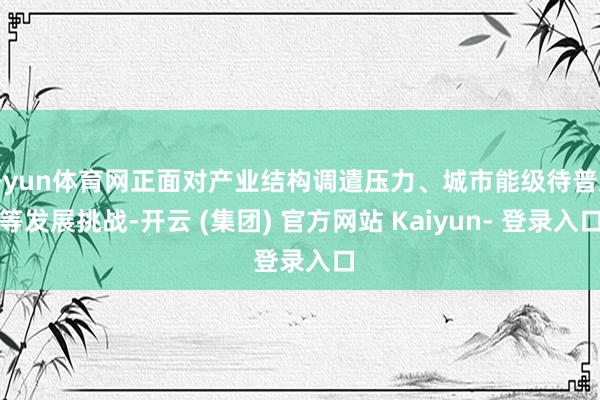 开yun体育网正面对产业结构调遣压力、城市能级待普及等发展挑战-开云 (集团) 官方网站 Kaiyun- 登录入口