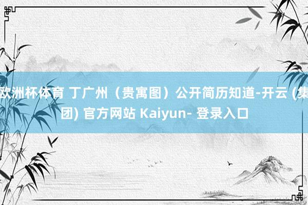 欧洲杯体育 丁广州（贵寓图）公开简历知道-开云 (集团) 官方网站 Kaiyun- 登录入口